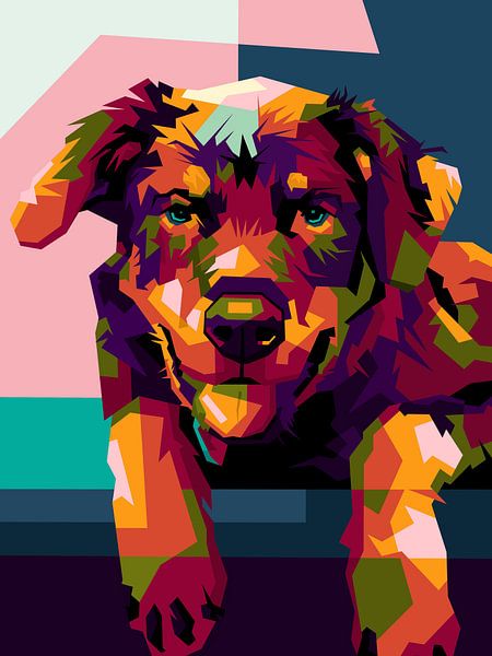 Dog pet in wpap art par miru arts