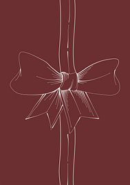Strik in Bordeaux - Minimalistische Kerstprint