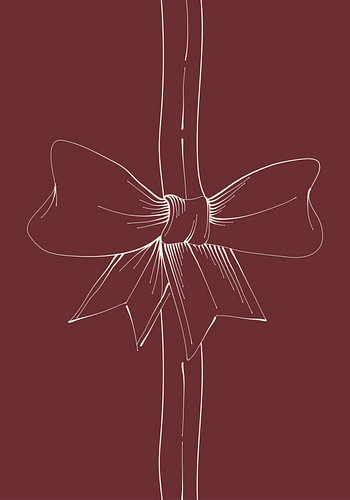 Bordeaux Bow – Minimalist Christmas Print