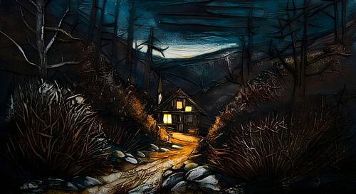 Eerie house in the mountains