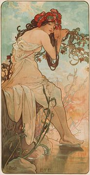 Alfons Mucha, de zomer, uit de serie The Seasons, 1896