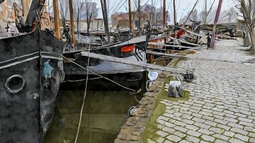 Peinture du vieux port de Rotterdam sur Anton de Zeeuw