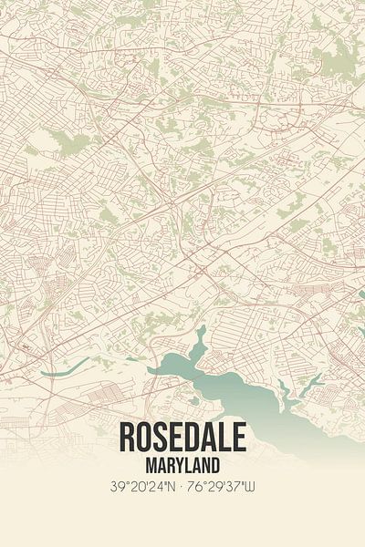 Vintage map of Rosedale (Maryland), USA. by Prints of Place