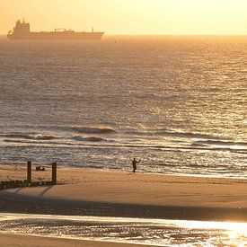 Coucher de soleil sur la côte de Domburg sur Love Zeeland