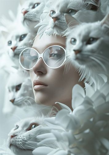 White glases & Cats by Bianca ter Riet