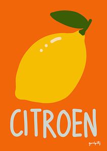 Kinderposter C – Zitrone | Verspielte Illustration für das Kinderzimmer