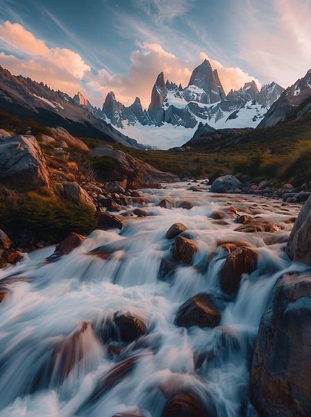 Berge küssen Himmelslicht von fernlichtsicht