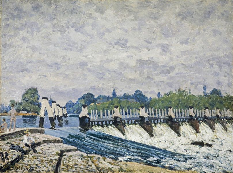 Molesey Weir, Hampton Court, Alfred Sisley... van Meesterlijcke Meesters
