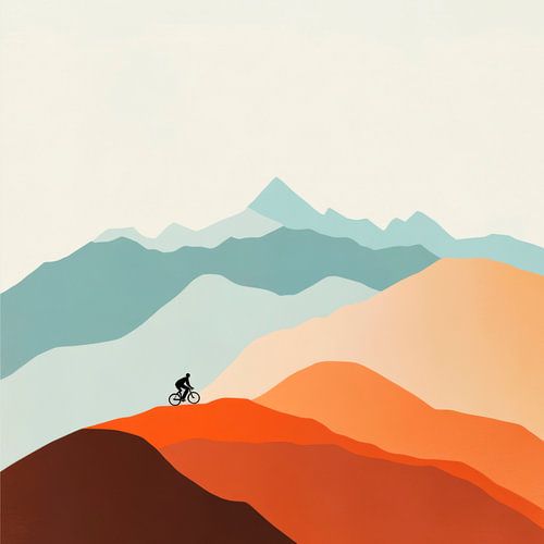 Bergfahrer in bunten Landschaften