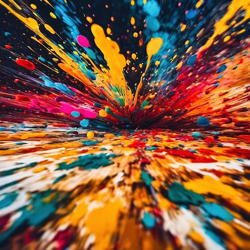 Surrealistisch kleurenpatroon met opspattend verf