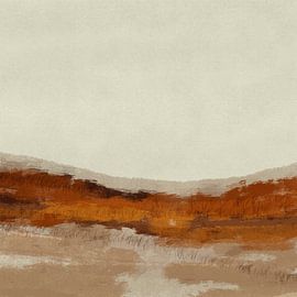 Abstract minimalist landscape in earth tones by Dina Dankers