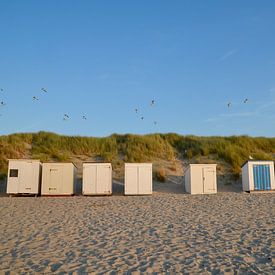 Stands de plage sur la plage d'Oostkapelle sur Oostkapelle Fotografie