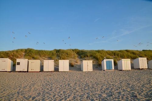 Stands de plage sur la plage d'Oostkapelle sur Oostkapelle Fotografie