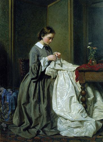 Charles Baugniet,De foto van de naaister