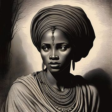 Ets Afrikaanse vrouw in traditionele kledij van All Africa