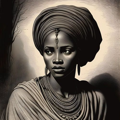 Ets Afrikaanse vrouw in traditionele kledij