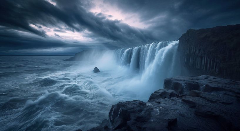 Zauberhafter Naturwasserfall von fernlichtsicht