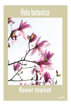 Dépliant ou affiche de marché aux fleurs avec des fleurs de magnolia sur Denise Tiggelman
