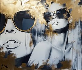 Glamour dame portrait modern art by Wilma Mesman