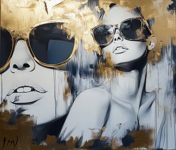 Glamour Porträt Sonnenbrille Duo