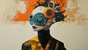 Abstracte vrouw met vreemde ogen surrealisme