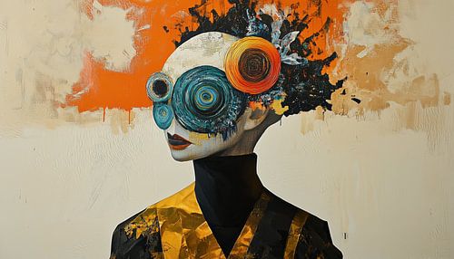 Abstrakte Frau mit seltsamen Augen Surrealismus