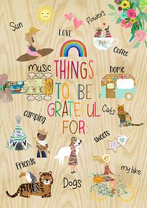 Collage on wood - Things to be grateful for