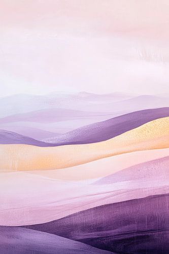 Glooiende heuvels in pastelkleuren