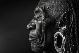 Sagesse marquée par le temps - Portrait sur Poster Art Shop