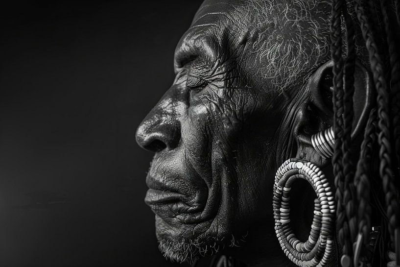 Sagesse marquée par le temps - Portrait par Poster Art Shop