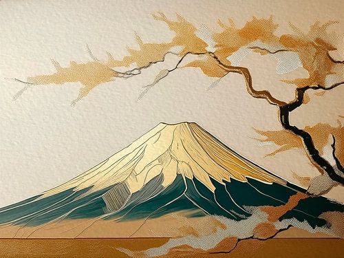 Japans landschap: Mount Fuji in gouden gloed