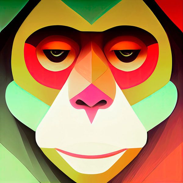 Tête de singe par Vlindertuin-Art