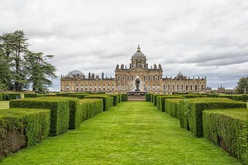 View of Howard castle in Yorkshire with gardens and fountain by Patricia Hofmeester