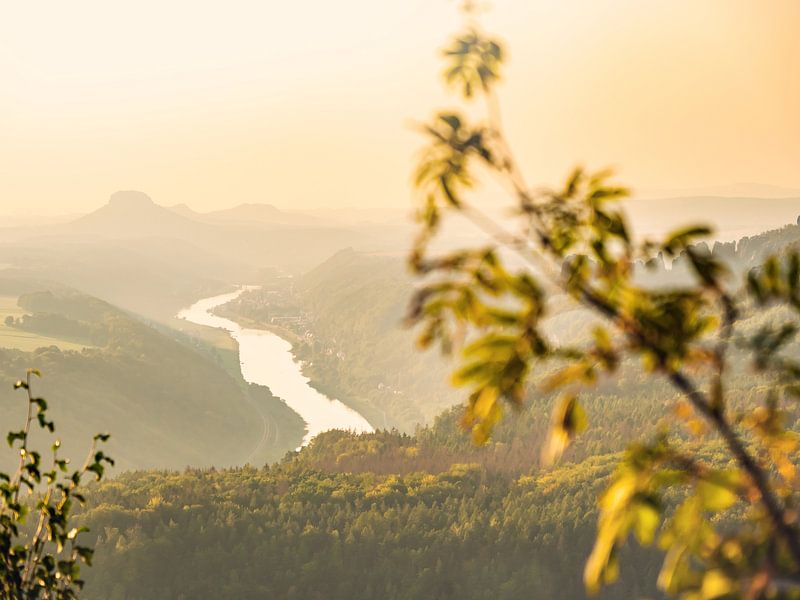 Kipphorn view, Saxon Switzerland - Bad Schandau in the Elbe valley by Pixelwerk