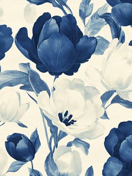 Tulips in Blue van Franka Poulain