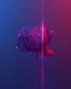 Neon power, fleur avec bande néon sur Studio Allee