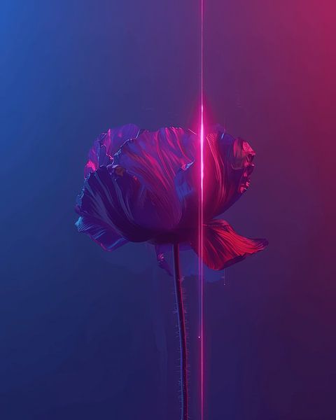 Neon power, flower with neon stripe by Studio Allee