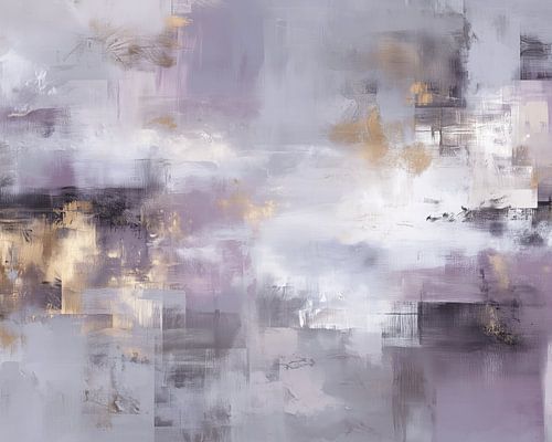 Schlafzimmergemälde | Quiet Horizon in Gold von Zen und Mehr