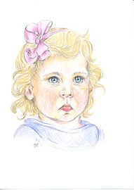 fille avec un noeud dans les cheveux sur Marian van der Veen-Niemeijer