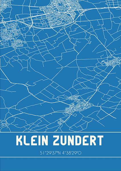 Blueprint | Map | Klein Zundert (North Brabant) by Prints of Place