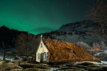 More ART In Nature - Aurora Borealis Hofskirkja Island