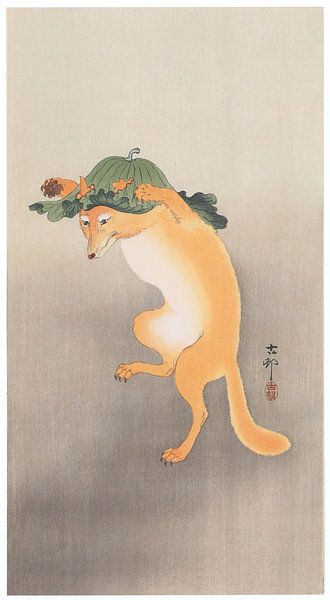 Ohara Koson - Tanzender Fuchs (bearbeitet) von Peter Balan