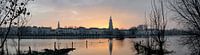 Panorama of morning sunshine in Zutphen