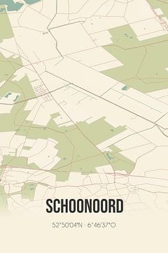 Vintage landkaart van Schoonoord (Drenthe) van MijnStadsPoster