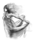 Abstract work lady with dress in shades of gray by Emiel de Lange thumbnail