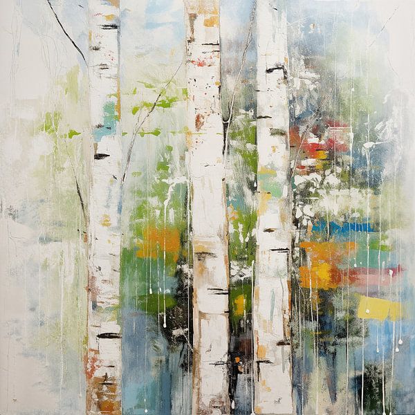 Summer Birch Forest | Birch Forest Painting by Wonderful Art