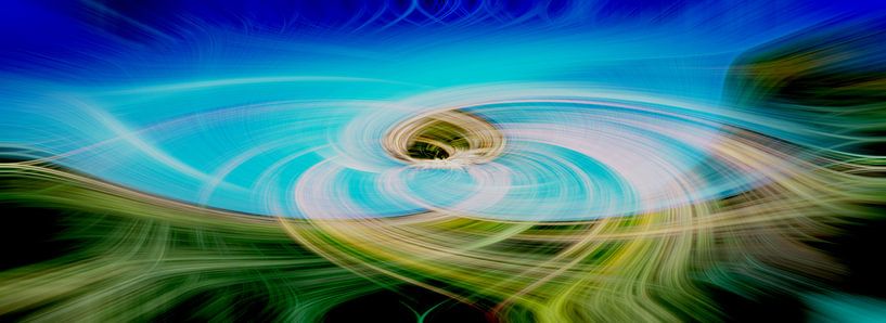 Abstract with green and blue by Rietje Bulthuis