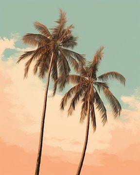 Palmbomen van Abstract Schilderij