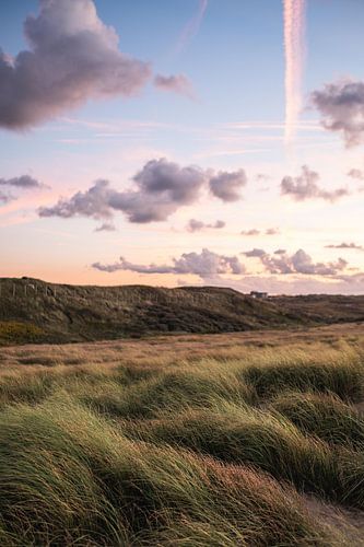 Zonsondergang in de duinen van Scheveningen