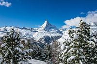 The Matterhorn in Switzerland on a crisp winter's day